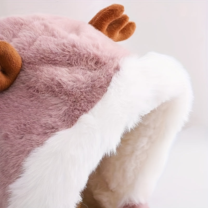 Gorro Infantil de Invierno con Orejas de Conejo y Bufanda