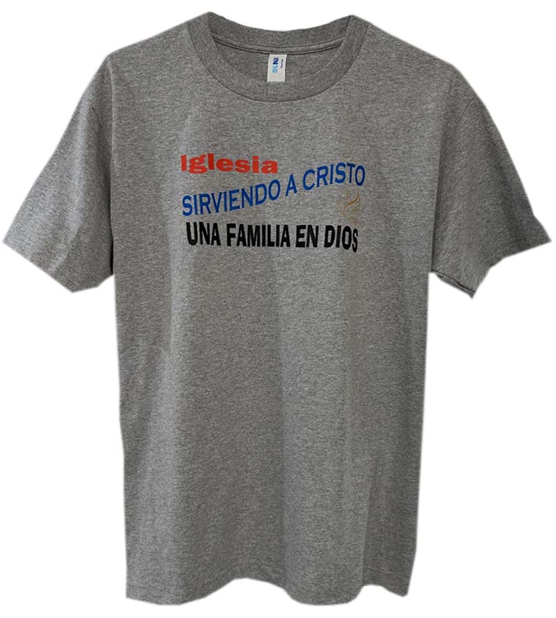 PLAYERA MANGA CORTA - GRIS Sublimacion DTF Sirviendo a Cristo
