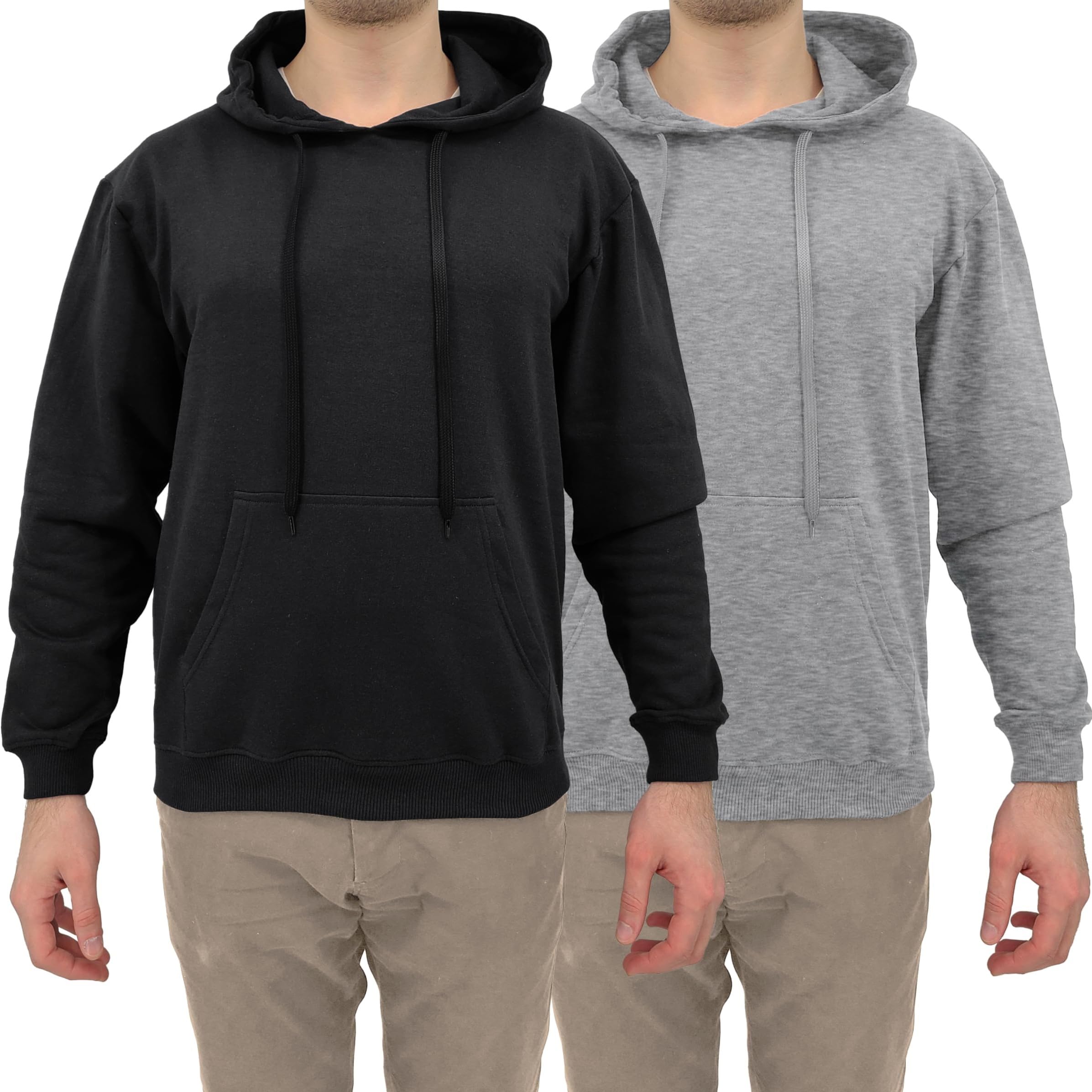 Andrew Scott Cotton Hoodie, Soft Midweight Fleece, Pullover Hooded Sweatshirt for Men - Talla (M) Multi Packs (2Pcs)
