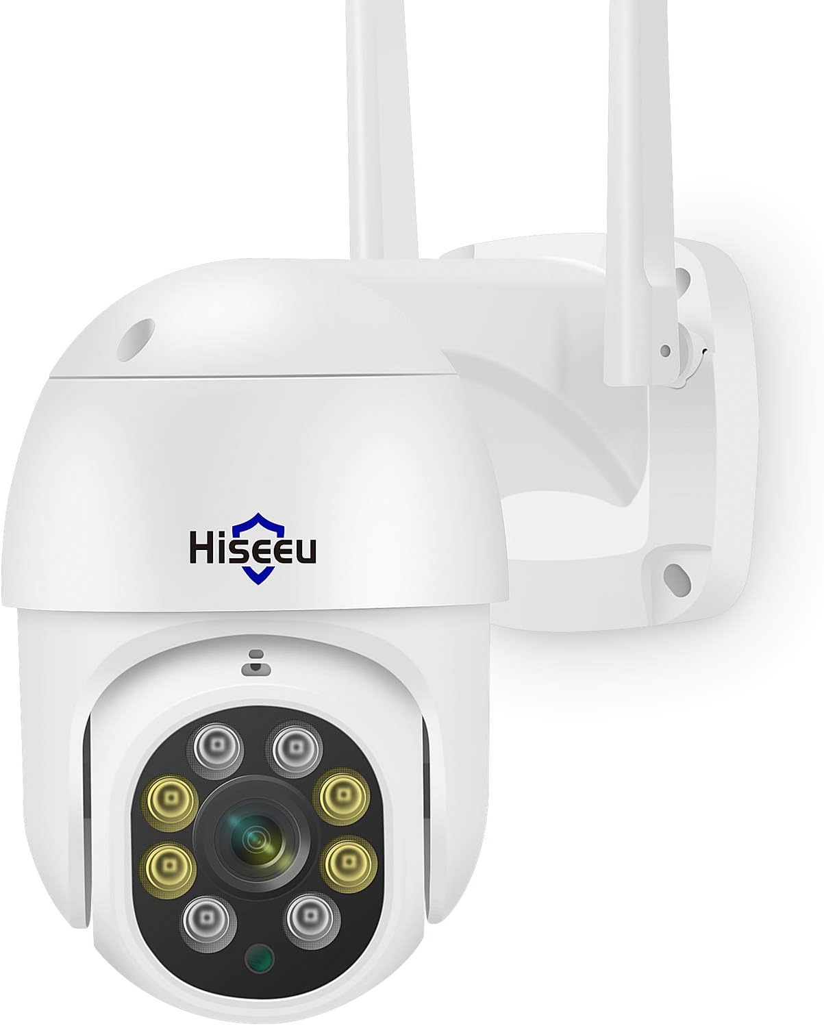 Hiseeu 3MP Security Camera Outdoor,WiFi Camera, Auto Tracking&Light Alarm Floodlight & Color Night Vision,Two-Way Audio, Plug-in Cable,Compatible Wireless System