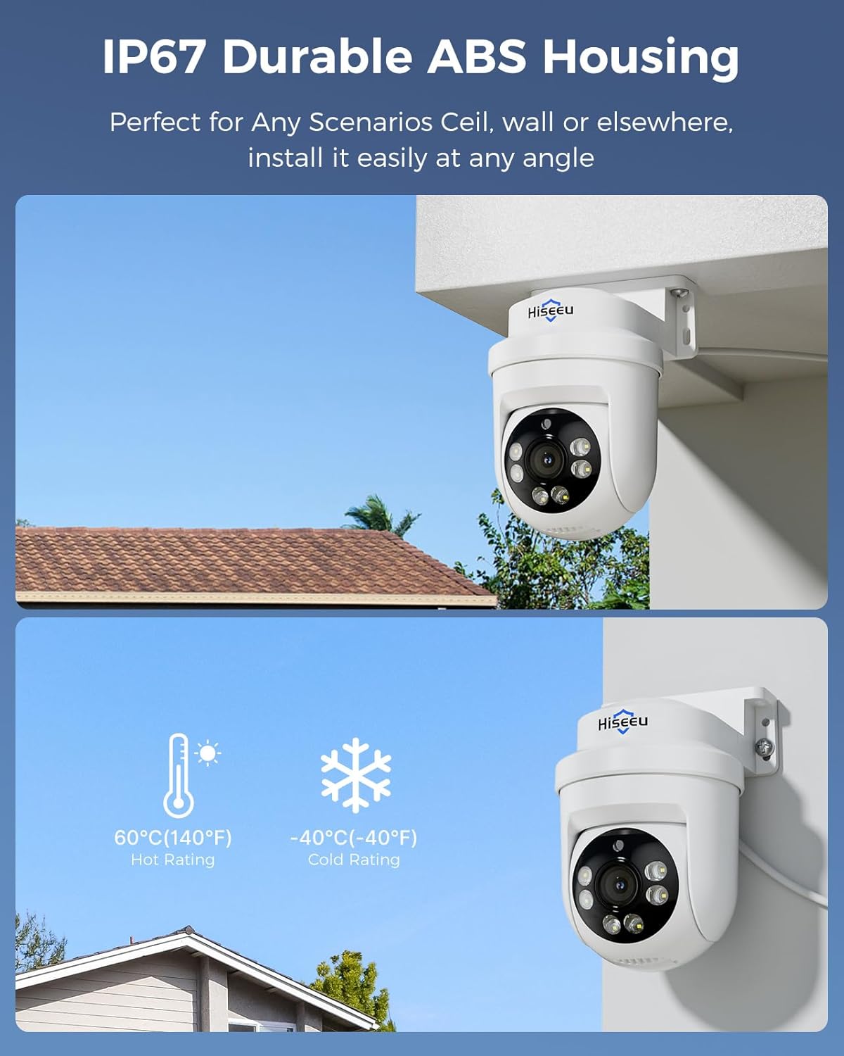 Hiseeu 3K PTZ Wired Security Camera System Outdoor with Color Night Vision,Audio,8 x 5MP IP67 CCTV Cameras,5MP DVR 8CH,360°Coverage,Person/Vehicle Detection,Alarm Spotlight,3TB HDD,24/7 Recording