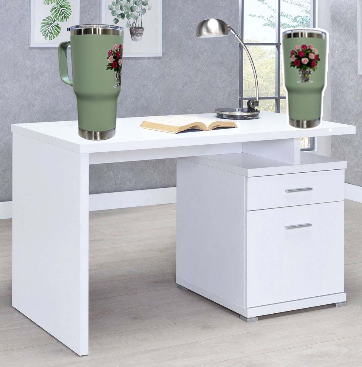 Personalizado - 20oz Insulated Tumbler with Handle Stainless Steel Travel Coffee Mug with Lid and Straw Double Wall Vacuum Leak-proof Reusable Thermal Water Cup for Hot and Cold Drinks