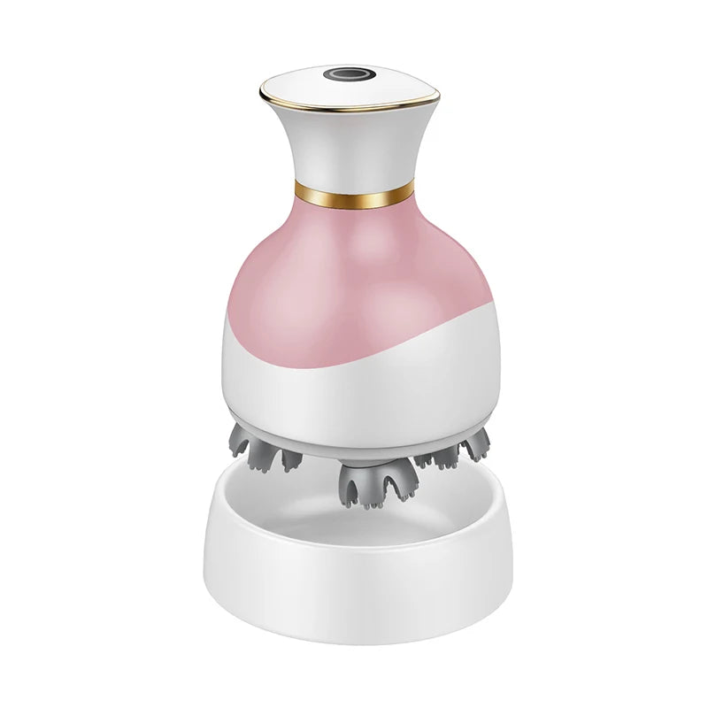 Masajeador Eléctrico Inalámbrico de Cuero Cabelludo con 4 Cabezales